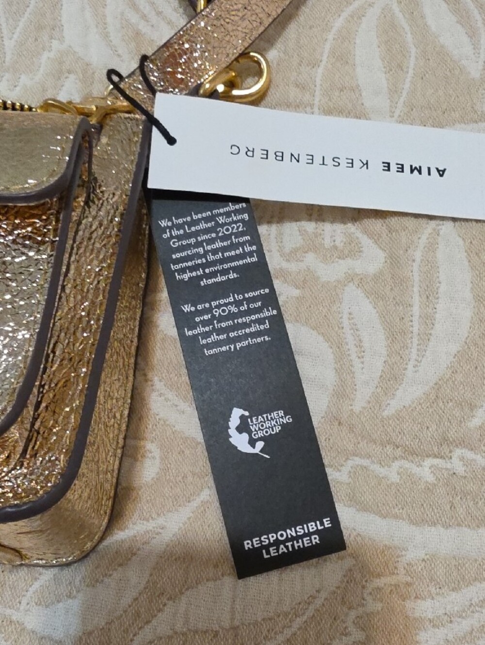 Aimee Kestenberg Metallic Gold Double-Pocket Crossbody - Picture 9 of 14
